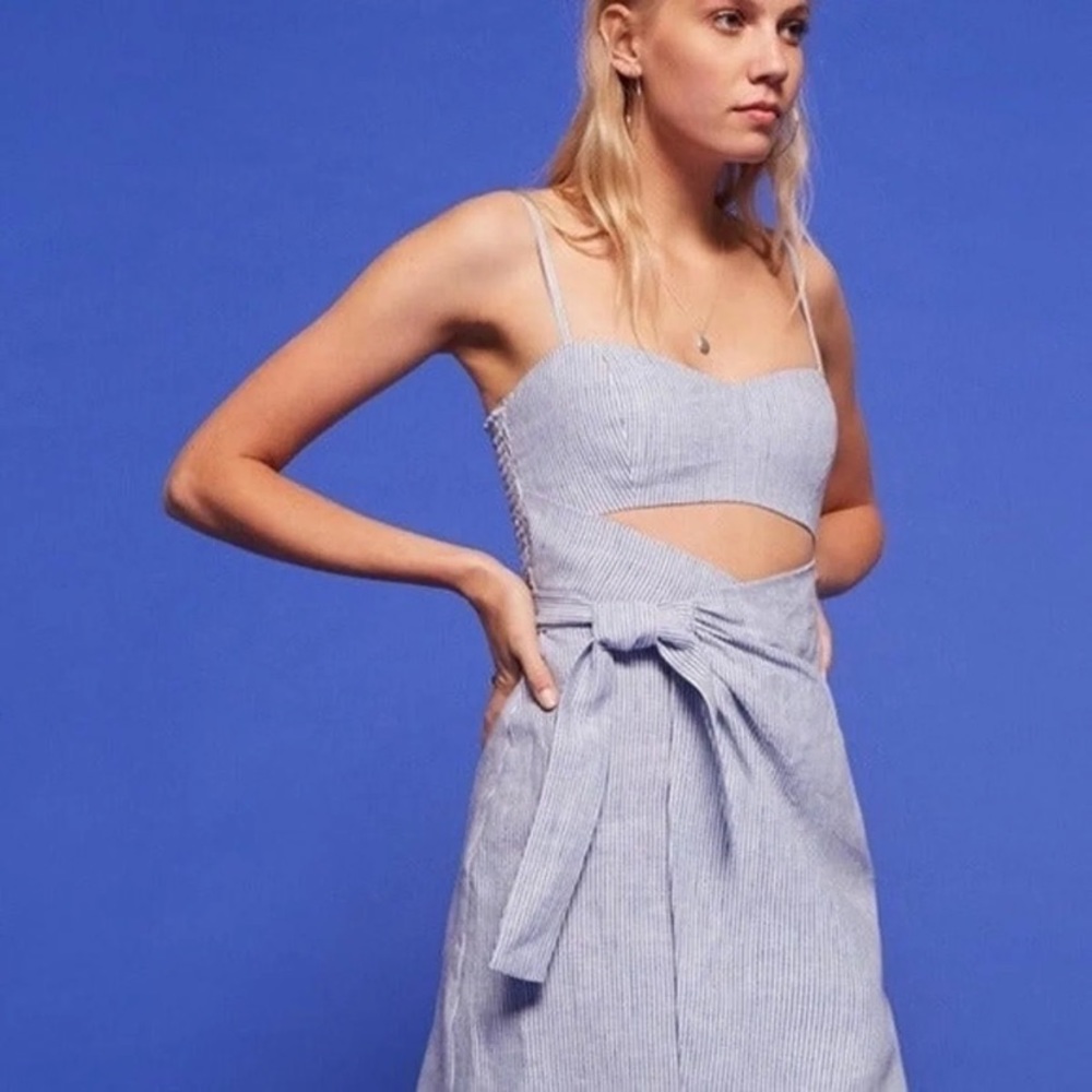 Reformation Blue and White Striped Playa Dress